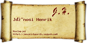 Jánosi Henrik névjegykártya