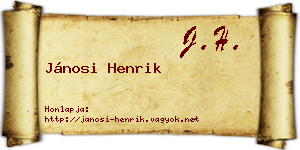 Jánosi Henrik névjegykártya